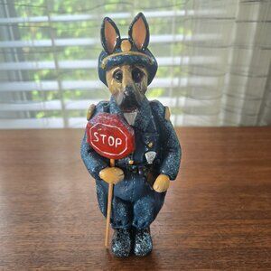 Vintage Donna Little Traffic Police Dog Figurine 6.25"